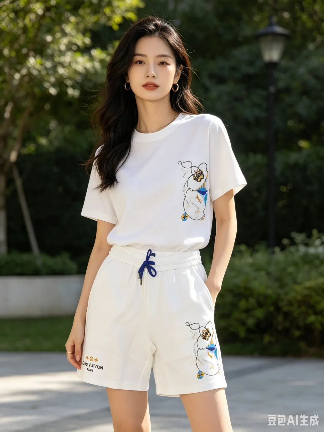 Louis Vuitton/Louis Vuitton 26ss crown print shorts